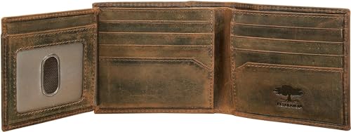 Double Skull Bifold Wallet for Men, Extra Capacity Two ID Windows, Full Grain Leather, Multi Card Capacity, Double Skull Men's Wallet4