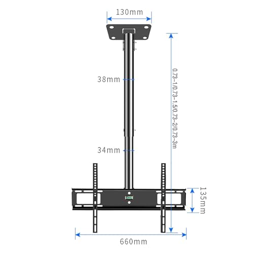 Support plafond TV réglable de 32 à 70 pouces VESA 600 - 3