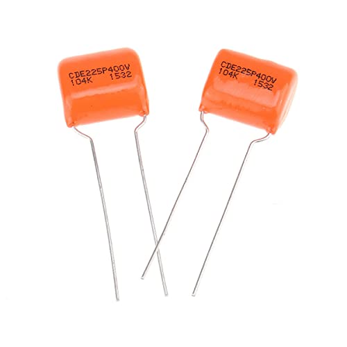 Guitar Parts for CDE 2Pcs Sprague Guitar Bass Orange Capacitor Tone Cap .1uF 225P 104K 400V