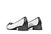 Hispanitas_ Bailarina tacón Medio Blanco-Negro HV00236 para Mujer,Talla 35