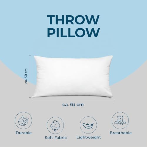 Utopia Bedding Dekokissen (4er-Set, weiß), 30,5 x 61 cm, Kissen für Sofa, Bett und Couch, dekoratives Füllkissen – Ansicht 4