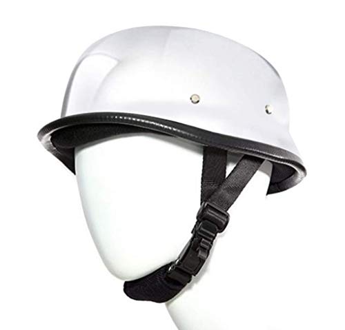 German Chrome Silver Novelty Skull Cap Half Helmet (Chrome, XL)