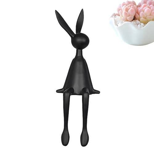 Genérico Conejo Sentado en un Estante, Conejo Sentado, decoración Interior: Figuras de la Oficina de Resina de Conejito, Adornos de Figuras de piernas Colgantes, Conejo de Espiga con la Pierna P