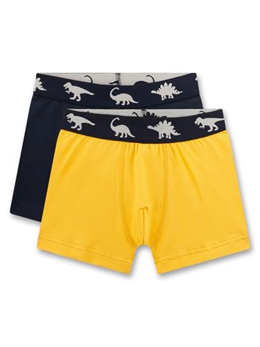 Sanetta Jungen-Hipshorts (Doppelpack) dunkelblau & gelb | Hochwertige und nachhaltige Unterhose für Jungen aus Baumwoll-Mix.