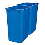 Rev-A-Shelf Polymer Replacement 35 Quart Trash Bin Recycle Waste Garbage Container for Kitchen Cabinet Pullouts, Blue, 2 Pack, RV-35-22-2