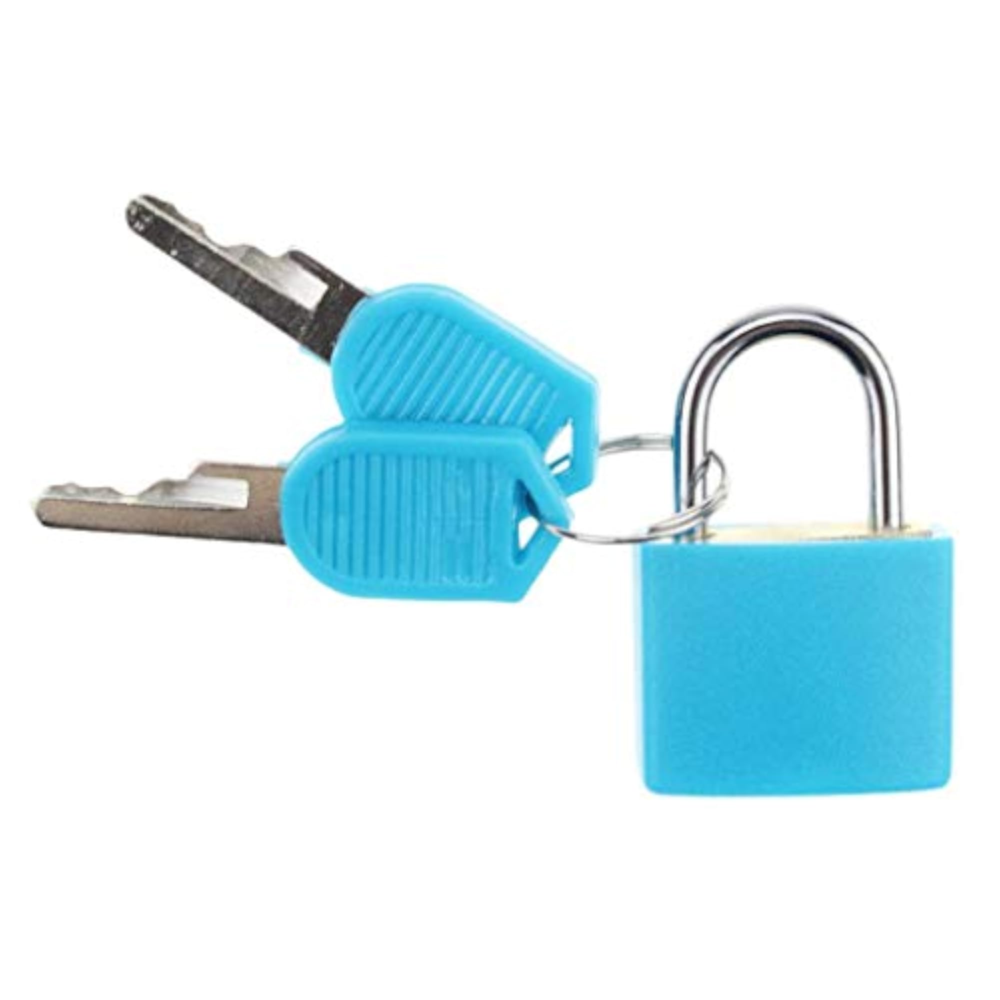 Mini Steel Padlock for Suitcases, Daily Travel Lock with 2 Keys, Blue