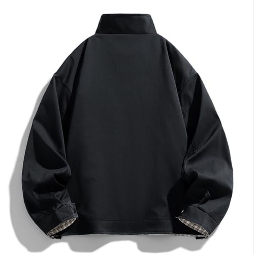 TERGHTP Mens Bomber Jacket Stand Collar Plaid Contrast Casual Jacket - image 6