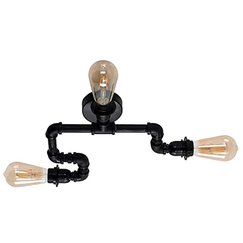 Plafonnier conduite d'eau vintage industriel pour illuminer chaleureusement votre cuisine style loft