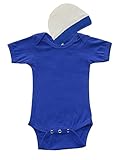 Monag Blank short sleeve Baby Onesie and cap set, 12-18m Royal Blue/White