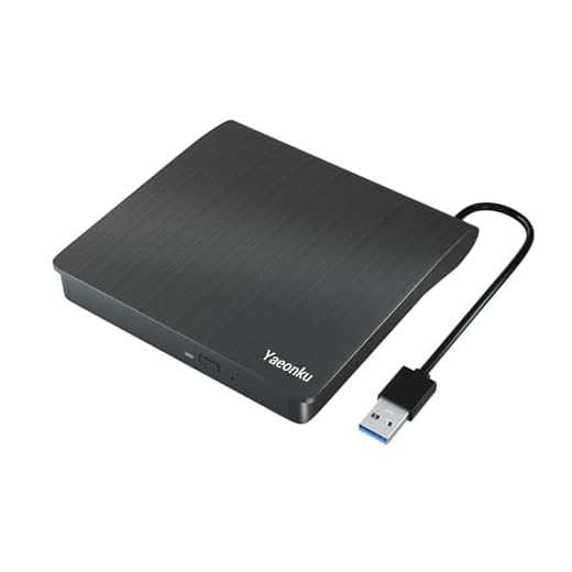 Yaeonku External CD DVD Drive, USB 3.0 Portable CD DVD +/-RW Optical Drive, DVD/CD ROM Rewriter Burner, Compatible with Laptop Desktop PC Windows Linux OS Mac