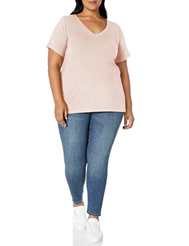 Image of Amazon Essentials Women's Plus Size Short-Sleeve V-Neck T-Shirt