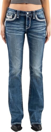 Rock Revival - Womens Shell Pink RP2791B202 Bootcut Jeans, Color Denim, Size: 26