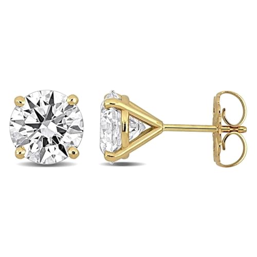 Image of Lab-Grown Diamond Stud Earrings With Unique laser engraved Diamond ID, Set In Platinum, White Gold or Yellow Gold - D Color, VVS2 Clarity, IGI Certified Lab-Grown Diamonds - Available in 1 to 5 CTTW
