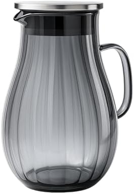 Jarra De Vidro Borossilicato Tampa Inox 1,8l Ondulada Fumê