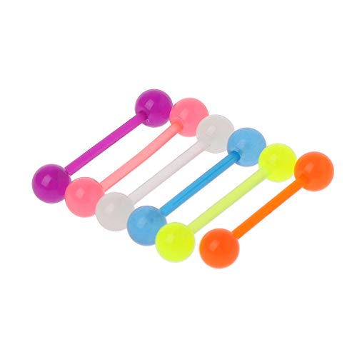 ZOOMY 6 Pièces Acrylique Lumineux Glow Ball Langue Nez Stud Nombril Nombril Anneau Bouton Piercing Corps Cover