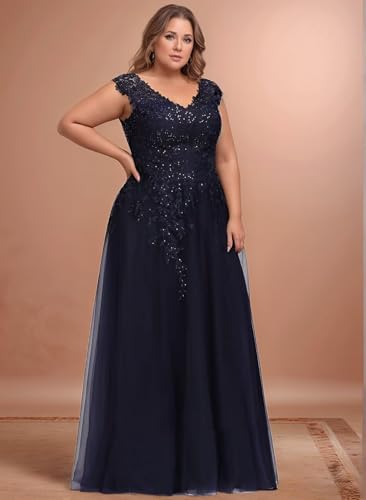 Mother of The Bride Dresses for Women Short Sleeve A Line V Neck Long Chiffon Lace Sequin Formal Evening Gowns2