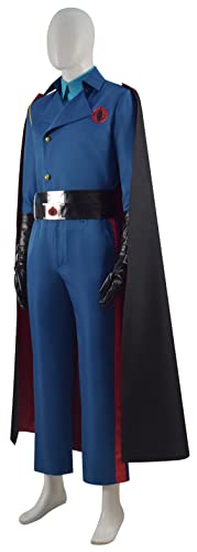 Cobra Commander Costume Adult Blue Uniform Jacket Pants Cloak With Belt For Halloween Cosplay (Large, Full Set) #TOP1