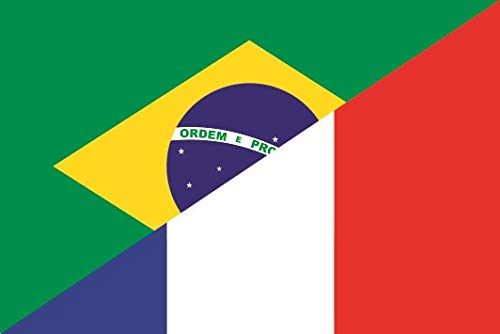 U24 Autocollant Drapeau Brésil France 8 x 5 cm Autocollant pour voiture