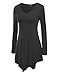 MBJ WT737 Womens Long Sleeve Handkerchief Tunic XL BLACK