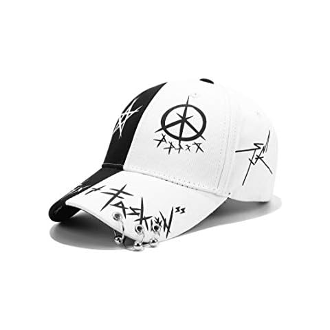 XibeiTrade Unisex Graffiti Baseball Cap Hiphop Black White Hat Fashion for Men Women (Ring Black/White) Cover