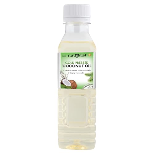 Image of nutndiet Cold Pressed Coconut Oil 200ml PET Bottle | Pure & Natural | Ideal for Cooking, Skin Care, Hair Care & Massage | Chemical-Free, Rich in Nutrients & Antioxidants