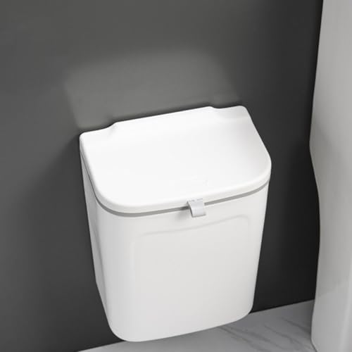 Caneca de basura colgante para cocina 9 l blanca con tapa miniatura 5
