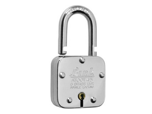 Image of Smart Shophar Brass and Steel Hiage Atoot Padlock 45 MM Silver, Pack of 1 with Keys /Multipurpose Hardened Shackle Padlock for Door, Gate, Shutter and Home /Drill Resistant Body