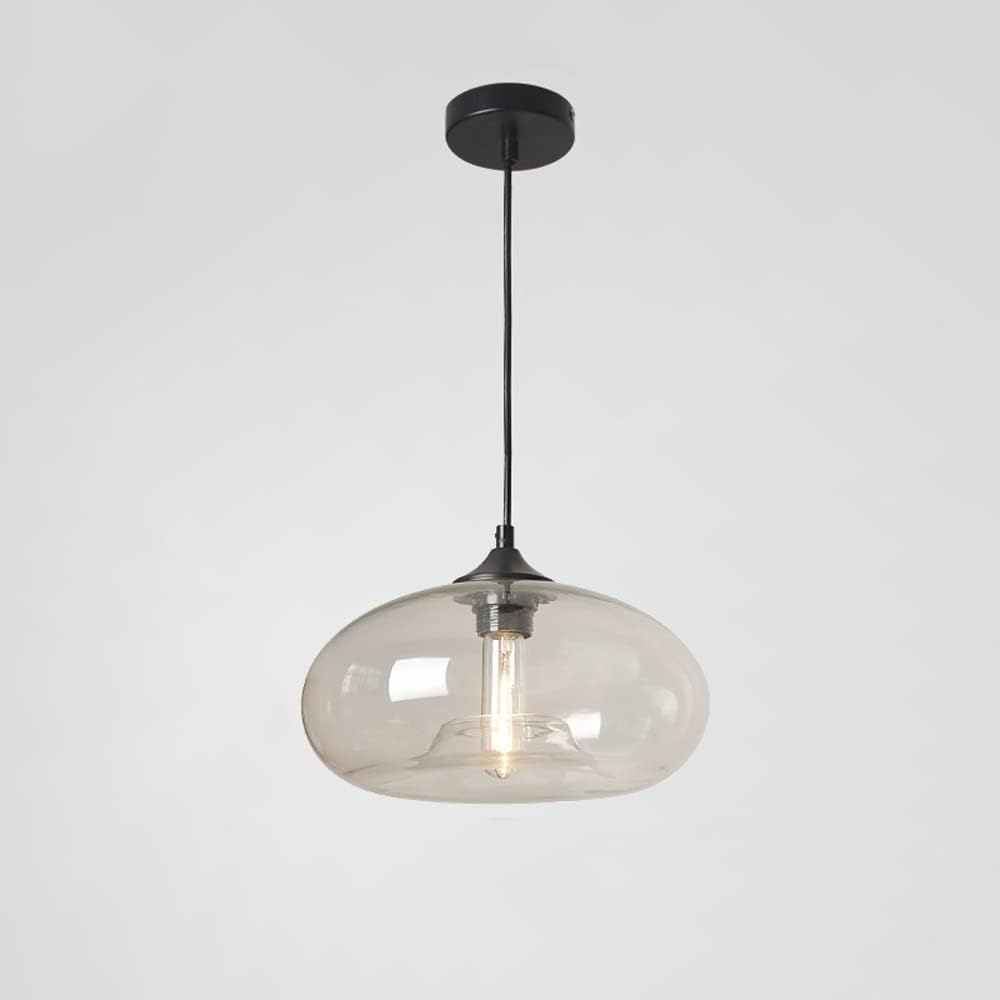 ITOSUI Originality Elliptical Clear Glass Pendant Lights - Kitchen Island Light Fixture, Chandelier for Sitting Room and Study Room Ceiling Lamp(Transparent)