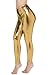 PINKPHOENIXFLY Womens Sexy Shiny Faux Leather Leggings Pants (S, Gold)