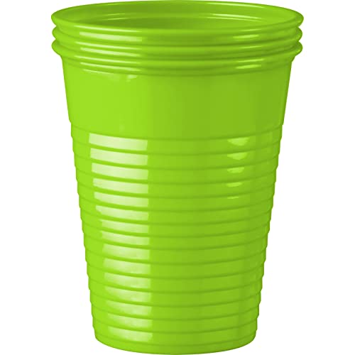 wellsamed 144988 100 Stück Einwegbecher Hellgrün Plastikbecher Trinkbecher Becher Kunststoff Einweg 0,18 Liter Cover