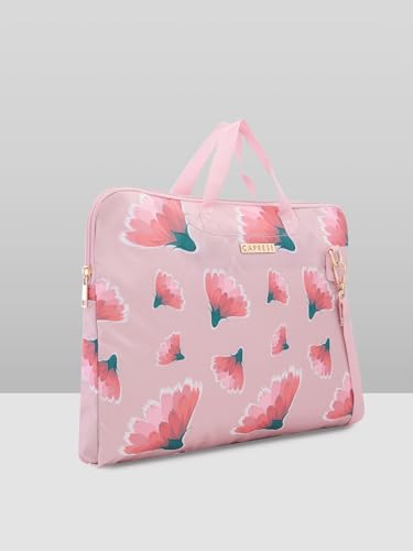 Image of Caprese Barbara Laptop Bag Large (E) Blush|Stylish Laptop Handbag for Women, 16-Inch Laptop Compatible Spacious Office Bag with Smart Sleeve, Adjustable & Detachable Strap