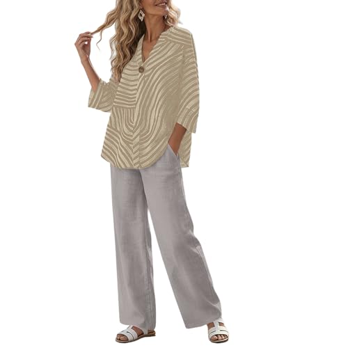 Tunique manches 3/4 et pantalon ample contre la chaleur : l'ensemble fluide doux pour femme