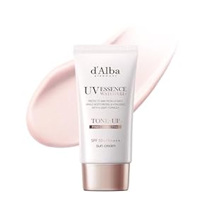 d’Alba | Italienischer weißer Trüffel Waterfull Tone-up Sunscreen 50ml, SPF/LSF 50+PA++++, Reiner und Veganer Hybrider Rosafarbener Feuchtigkeitscreme, Leuchtender und Aufhellender Sonnenschutz