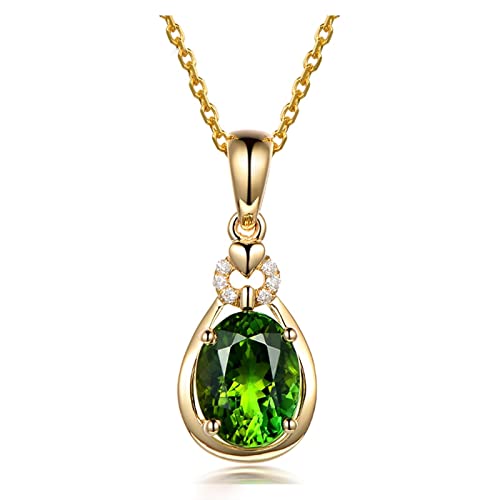 Collier Tourmaline Verte contre les bijoux ternes, or 18 carats