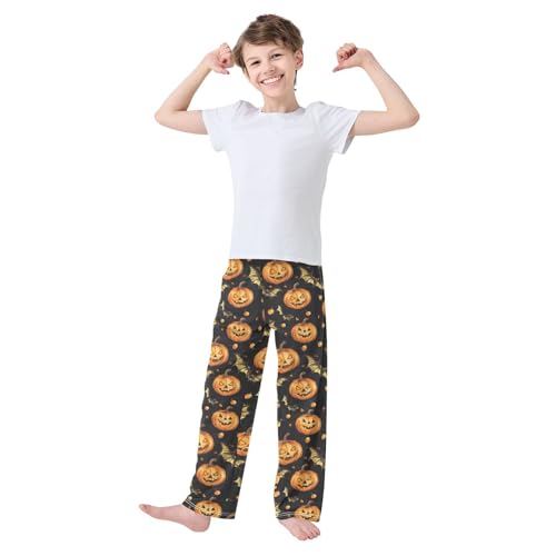 Pajama Pants Gold Bats Pumpkins PJ Bottoms Sleepwear Lounge Sleep Pant with Pockets2
