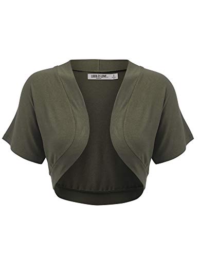 Image of Lock and Love Women's Versatile Open Front Lightweight Short Sleeve Bolero Shrug