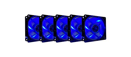 Apevia 58SL-BBL 80mm 4pin Molex + 3pin Motherboard Silent Blue LED Case Fan