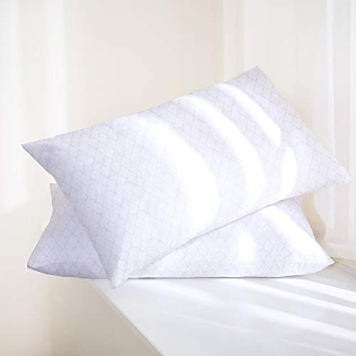 Lot de 2 taies d'oreiller en éponge Jersey élastique avec Fermeture éclair latérale, Dimensions 50 x 80 cm Cover