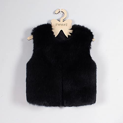Baby Girls Warm Faux 𝗙𝘂r Jacket Sleeveless Thicken Open Front 𝐅𝐥uffy Vest Coat Warm Windproof Outerwear3