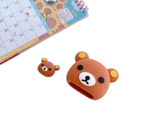 Image of DIVERTS Charger Case Cover 360 Degree Full Protection Cover Funny Cartoon Character Compatible for iPhone 18-20W Silicone Protective Charger Cover Cable Protector (Rilakuma Design)