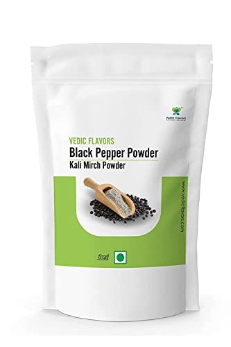 AOZA Vedic Flavors - Pimienta negra en polvo - 100 g/m²/Pimienta molida/Kali Mirch en polvo/Puro - Fresco - Sin productos químicos