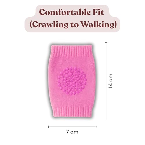Image of Windson Baby Knee Pads Set of 4 Pairs for Toddlers, Baby Elbow & Knee Protector, Anti-Slip Silicone Dots, Knee Support for Crawling & Walking, Soft, Stretchable, Breathable Mesh (Multi-Colour)