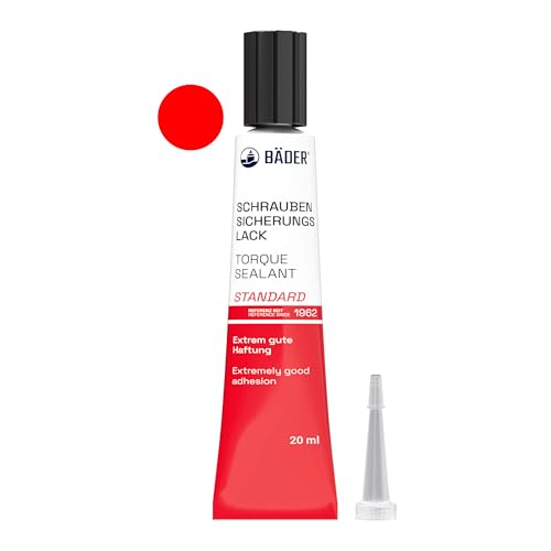 ORIGINAL BÄDER Torque Seal Tamper Proof Indicator STANDARD color RED 20ml - Threadlocker Made in Germany since 1962 - Security pen for sealing and proof of manipulation.