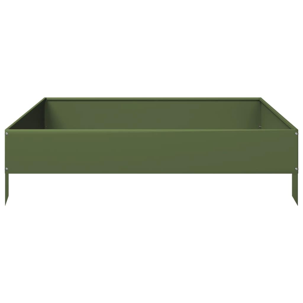 ShGaxin Arriate in Acciaio Verde Oliva 100x100x26 cm, Tavolo Da Coltivo, Orto Domestico, Coltivazione Di Piante Aromatiche, Arriate Da Giardino - 851020