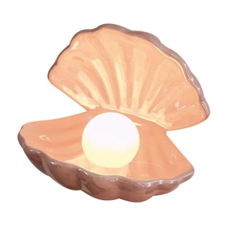 Lampe de bureau portable en céramique rose avec veilleuse LED à clapet pour décoration de salon