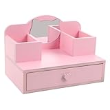 Artisanat en bois robuste : la construction robuste garantit que ce jeu en bois est sûr pour les scénarios de jouets de coiffeuse pour enfants, suffisamment durable pour une utilisation à long terme comme mini-vanité, table de de coiffeuse, meuble de maquillage miniature