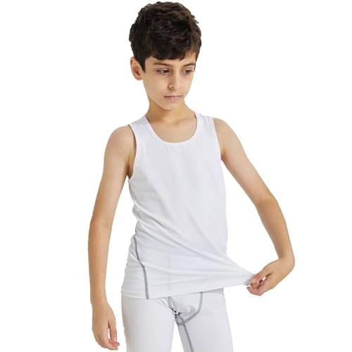 LNFINTDO Camiseta regata atlética de compressão sem mangas para meninos juvenis de secagem rápida, c