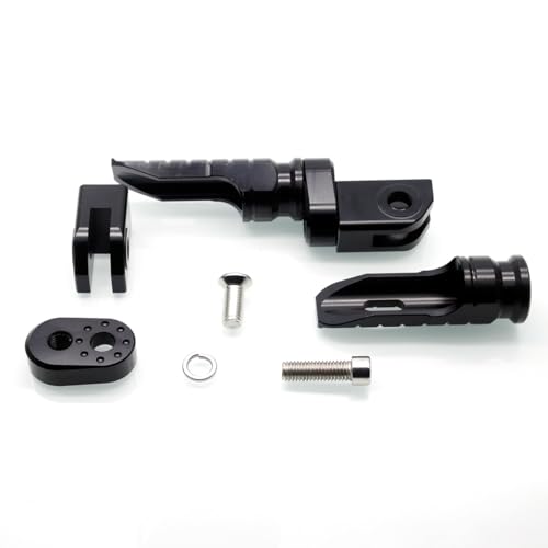 Image of MZS Motorcycle Foot Pegs Front 360 Roating Rider Footpegs Black CNC Compatible with Daytona 675 /R, Street Triple R /RS /RX /S, Speed Triple /R /RS /S, Speed Triple 1200 RR /RS, Speed Twin, Trident 660