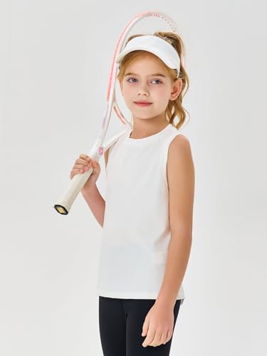 Haloumoning Girls Tank Tops Kids Sleeveless Athletic Lightweight Cute Summer Top Dancewear 5-14 Years3