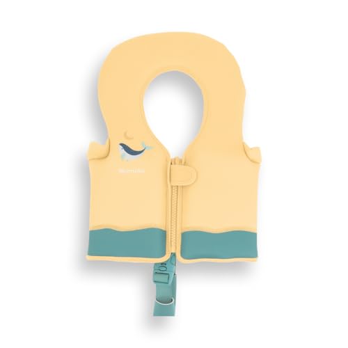 Monnëka Gilet Flottation Bébé | Gilet de Natation Enfant Sécurisé avec Appui-Tête | Apprentissage de la Nage, Flottabilité Réglable, Neoprene Doux |...